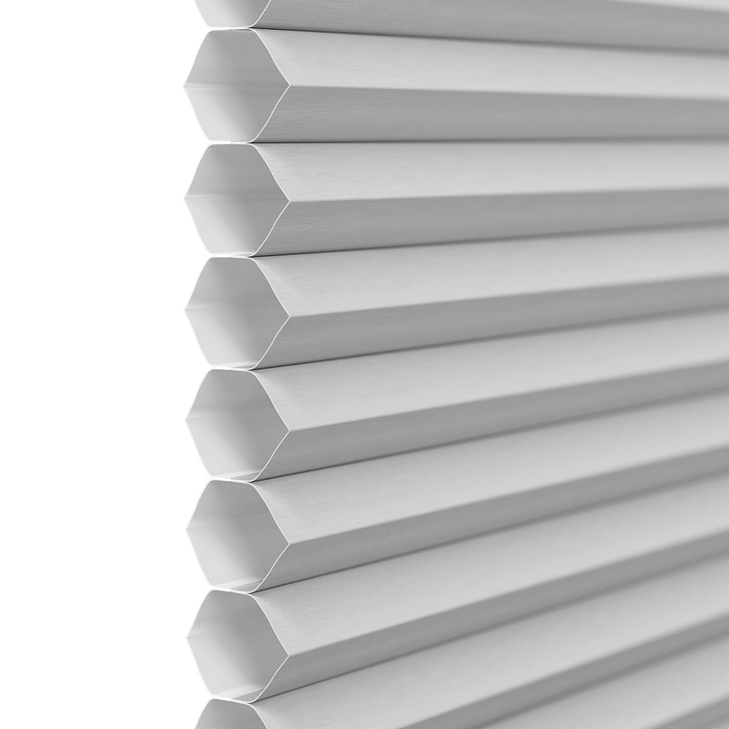 Detaljbilde av plisségardin, dove gray